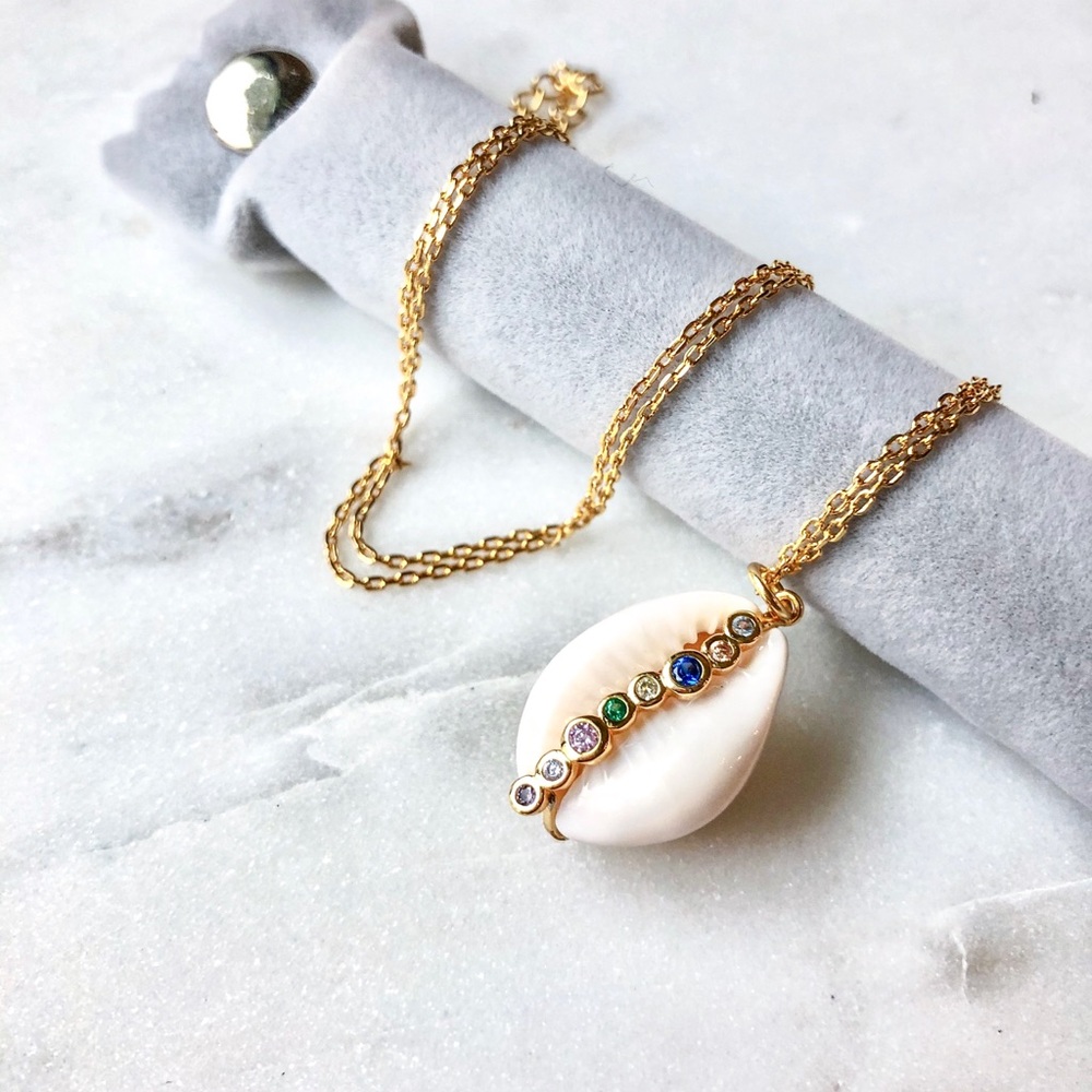 Rainbow Seashell Necklace